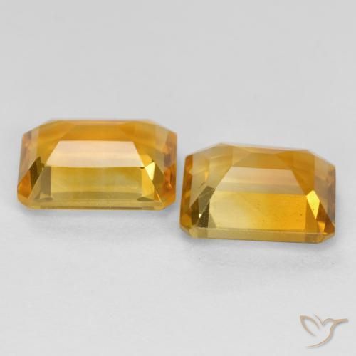 2.80 ct natürliche Orange-Gold Citrin-Edelsteine, Oktagonschliff, VVS-VS