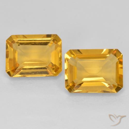 2.98ctw Natürlicher Dunkelgolden Citrin, Smaragdschliff, VVS-VS