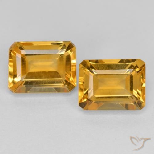 3.24ctw Natürlicher Dunkelgolden Citrin, Smaragdschliff, VS