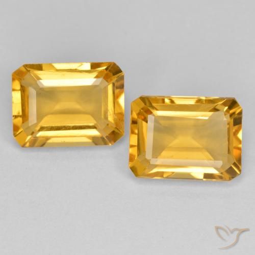 2.82ctw Natürlicher Dunkelgolden Citrin, Smaragdschliff, VVS-VS