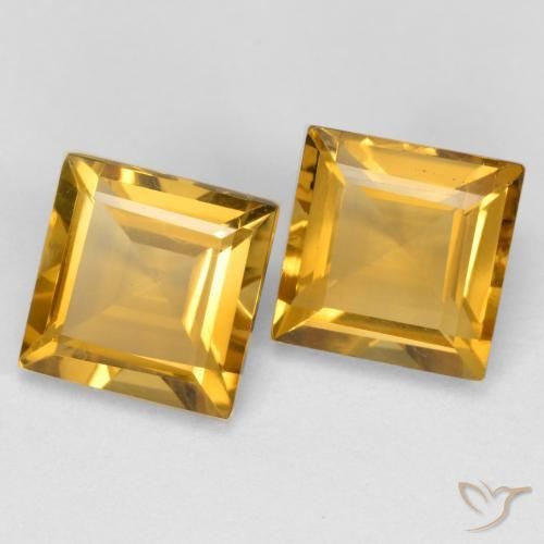 3.34 ct natürliche Golden Citrin-Edelsteine, Quadrat, VS