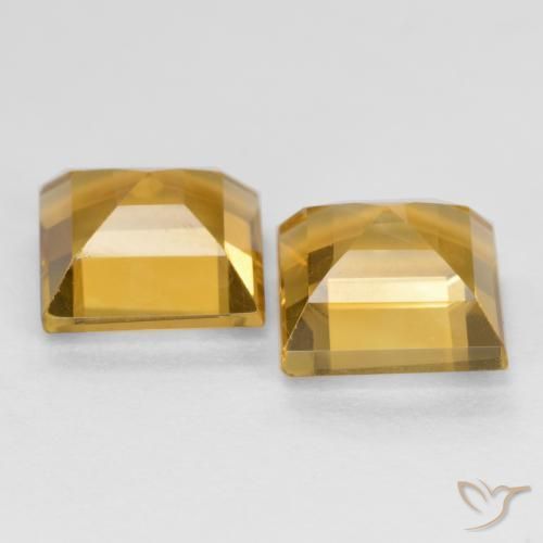 3.34 ct natürliche Golden Citrin-Edelsteine, Quadrat, VS