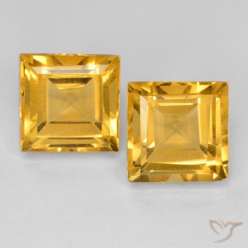 3.58ctw Natürlicher Dunkelgolden Citrin, Quadrat, VS