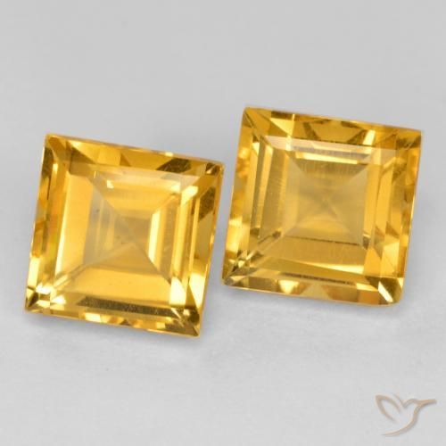 3.58 ct natürliche Dunkelgolden Citrin-Edelsteine, Quadrat, VS
