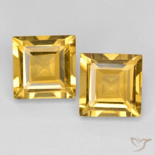 3.12ctw Natürlicher Mittelgold Citrin, Quadrat, VS