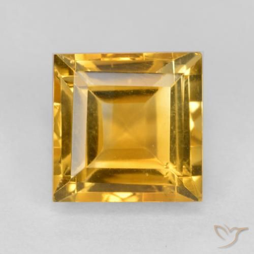 1.98ct Natürlicher Tiefes Goldorange Citrin, Quadrat, VS