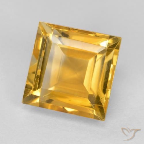 9,17 ctw natürlicher Tiefes Goldorange Citrin, Quadrat, VS