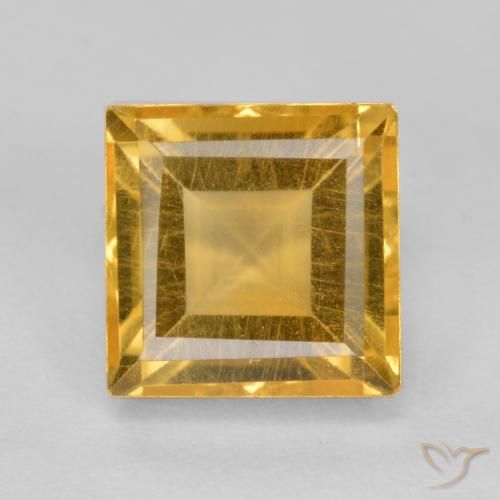 2.07ct Natürlicher Tiefes Goldorange Citrin, Quadrat, VS