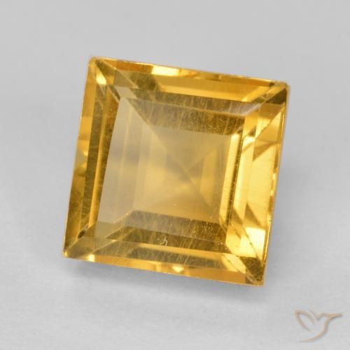 9,17 ctw natürlicher Tiefes Goldorange Citrin, Quadrat, VS