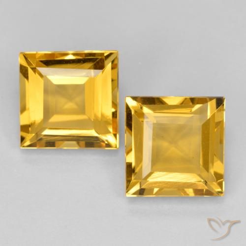 3.07ctw Natürlicher gold-orange Citrin, Quadrat, VS