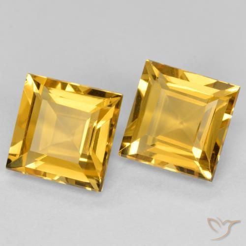 3.07 ct natürliche gold-orange Citrin-Edelsteine, Quadrat, VS