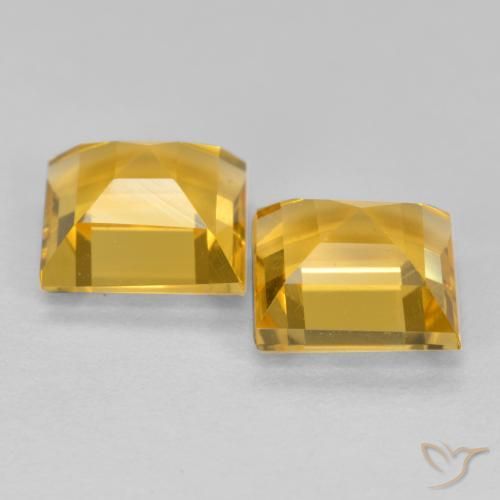 3.07 ct natürliche gold-orange Citrin-Edelsteine, Quadrat, VS
