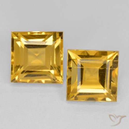 3.28ctw Natürlicher Mittelgold Citrin, Quadrat, VS