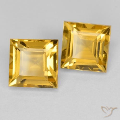 3.28 ct natürliche Mittelgold Citrin-Edelsteine, Quadrat, VS