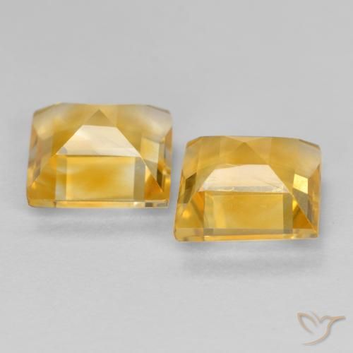 2.94 ct natürliche gold-orange Citrin-Edelsteine, Quadrat, VS