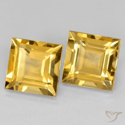 3.45 ct natürliche Mittelhelles Gold Citrin-Edelsteine, Quadrat, VS