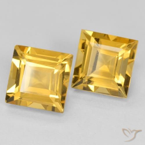 3.28 ct natürliche Tiefes Gold Citrin-Edelsteine, Quadrat, VS