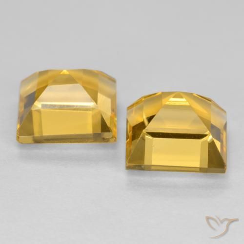 3.28 ct natürliche Tiefes Gold Citrin-Edelsteine, Quadrat, VS