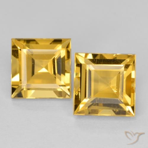 3.30ctw Natürlicher Tiefes Gold Citrin, Quadrat, VS