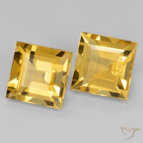 3.30 ct natürliche Tiefes Gold Citrin-Edelsteine, Quadrat, VS