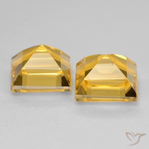 3.30 ct natürliche Tiefes Gold Citrin-Edelsteine, Quadrat, VS