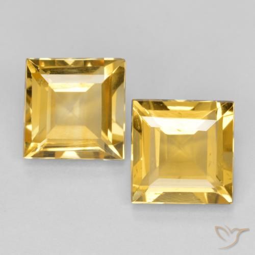 2.94ctw Natürlicher Mittelgold Citrin, Quadrat, VS