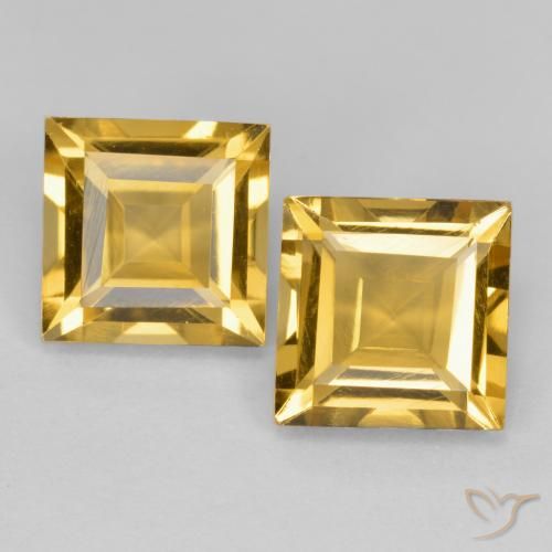 3.26ctw Natürlicher Mittelgold Citrin, Quadrat, VS