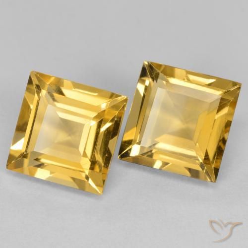 3.26 ct natürliche Mittelgold Citrin-Edelsteine, Quadrat, VS