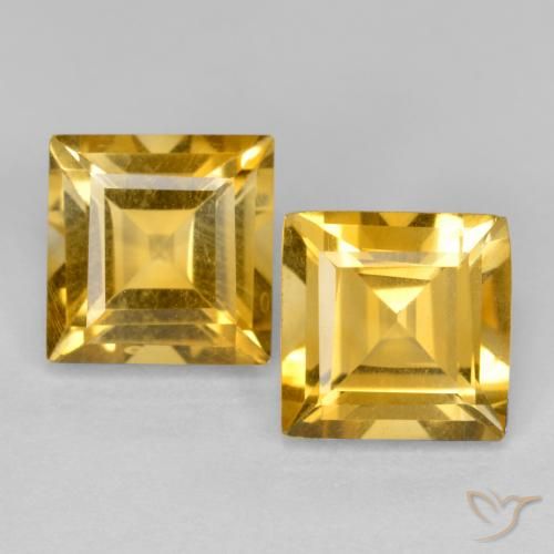 3.25ctw Natürlicher Golden Citrin, Quadrat, VS