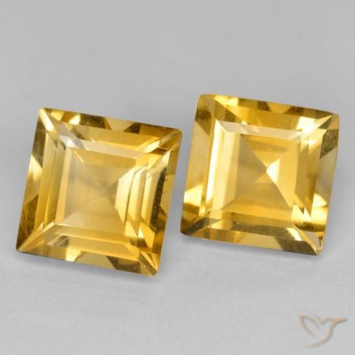 3.25 ct natürliche Golden Citrin-Edelsteine, Quadrat, VS