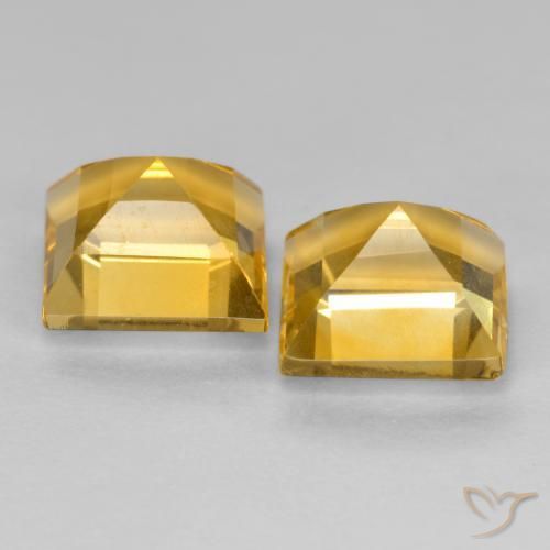 3.25 ct natürliche Golden Citrin-Edelsteine, Quadrat, VS