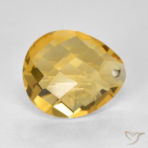 9,17 ctw natürlicher Mittelgold Citrin, Birnenform, VVS-VS