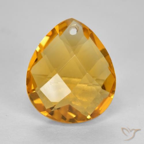 3.49ct Natürlicher Dunkelorange-Gold Citrin, Birnenform, VVS-VS