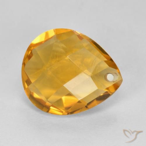 9,17 ctw natürlicher Dunkelorange-Gold Citrin, Birnenform, VVS-VS