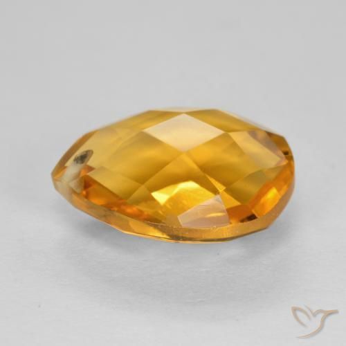 9,17 ctw natürlicher Dunkelorange-Gold Citrin, Birnenform, VVS-VS