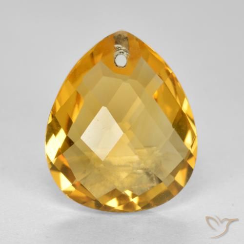 3.74ct Natürlicher Dunkelgolden Citrin, Birnenform, VVS-VS