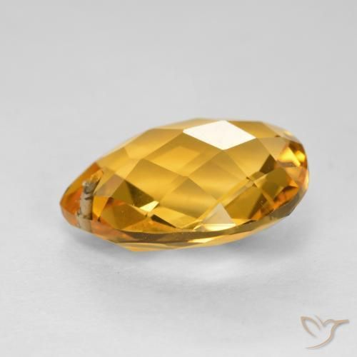 9,17 ctw natürlicher Dunkelgolden Citrin, Birnenform, VVS-VS
