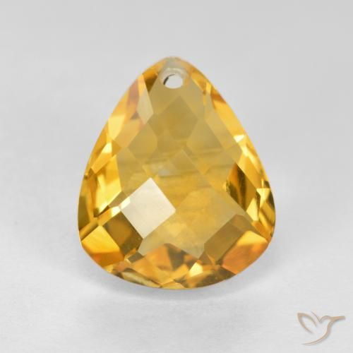 3.33ct Natürlicher Helles Gold Citrin, Birnenform, VVS-VS