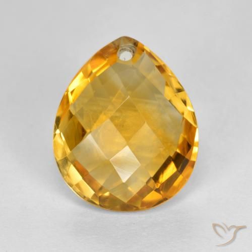 3.73ct Natürlicher Dunkelgolden Citrin, Birnenform, VVS-VS, Photo A