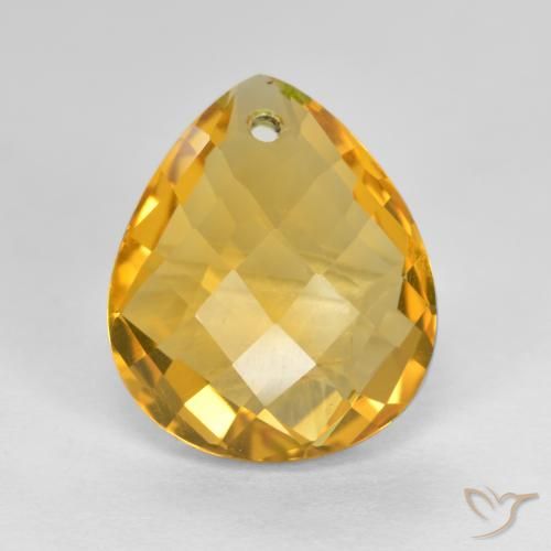 3.61ct Natürlicher Tiefes Goldorange Citrin, Birnenform, VVS-VS