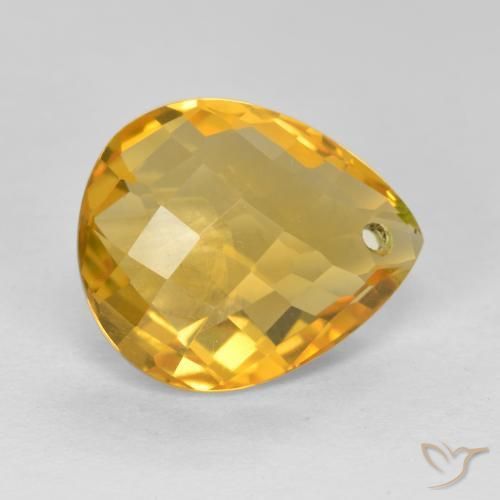 9,17 ctw natürlicher Tiefes Goldorange Citrin, Birnenform, VVS-VS