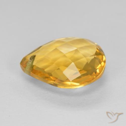 9,17 ctw natürlicher Tiefes Goldorange Citrin, Birnenform, VVS-VS