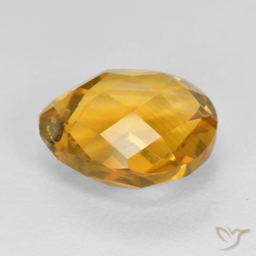 9,17 ctw natürlicher Tiefes Goldorange Citrin, Birnenform, VVS-VS