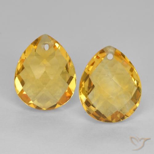 7.95ctw Natürlicher gold-orange Citrin, Birnenform, VVS-VS
