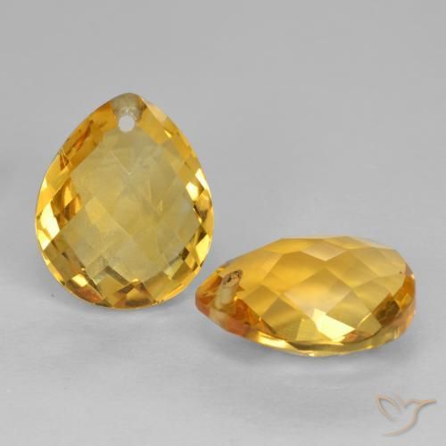 7.95 ct natürliche gold-orange Citrin-Edelsteine, Birnenform, VVS-VS