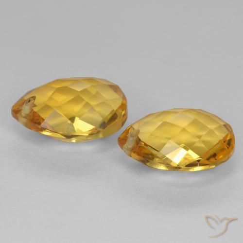 7.95 ct natürliche gold-orange Citrin-Edelsteine, Birnenform, VVS-VS