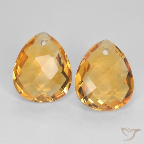7.49ctw Natürlicher Dunkelgolden Citrin, Birnenform, VVS-VS
