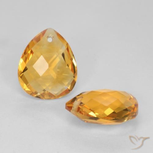 7.49 ct natürliche Dunkelgolden Citrin-Edelsteine, Birnenform, VVS-VS