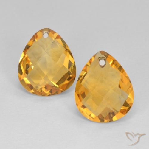 6.71ctw Natürlicher Dunkelgolden Citrin, Birnenform, VVS-VS