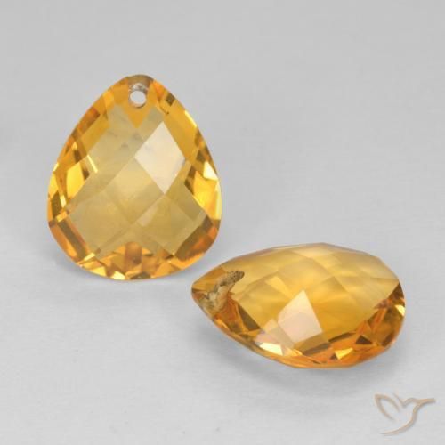 6.71 ct natürliche Dunkelgolden Citrin-Edelsteine, Birnenform, VVS-VS